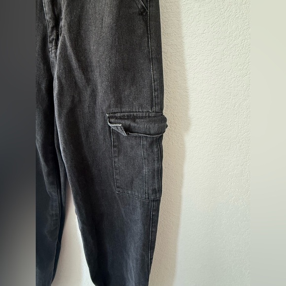 PacSun Black Denim Cargo 90s Joggers SZ 25 - Picture 2 of 7